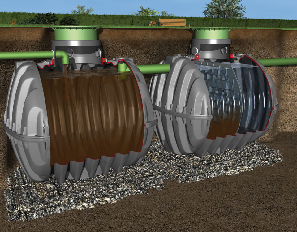 Inspecție video și reglaj al fluxului în fose septice tricamerale